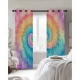 thumbnail image 2 of Blackout Curtains for Bedroom, Colorful Tie Dye Room Darkening Window Drapes for Living Room, Rainbow Ombre Abstract Pattern Art Thermal Insulated Grommet Curtains, 52x63 inch, 2 Panels, 2 of 9