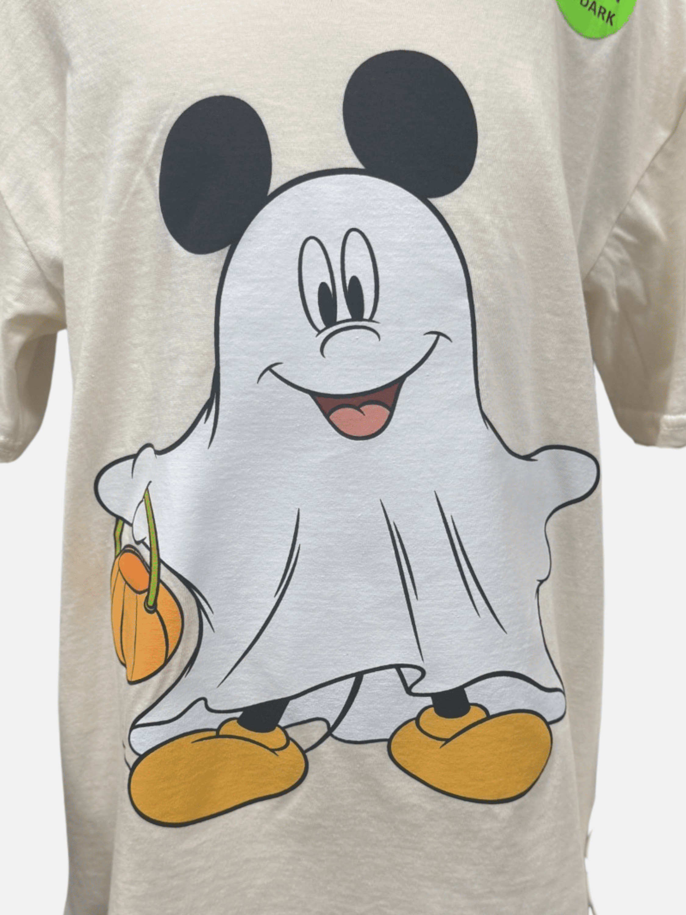 Disney Youth Glow in the Dark Halloween Ghost Mickey T-Shirt (Unisex), XS to XL