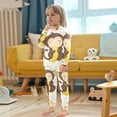 thumbnail image 5 of Cute Monkey Eat Bananas Leaves Cotton Pajama Set Long Sleeve Top and Pants Sleepwear Unisex 3T, 5 of 7