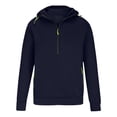 thumbnail image 4 of pstuiky mangas largas para hombre, Sudadera con capucha de manga larga, color liso, con media cremallera y múltiples bolsillos para hombre Tops de talla grande para hombre xxl, 4 of 5