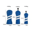 thumbnail image 5 of 3x Golf Club Head Cover PU Leather Golf Wood Headcovers for Travel Transport, 5 of 8