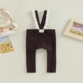 thumbnail image 2 of EIMELI Baby Suspender Pants Sleeveless Lace Trim Ribbed Knit Overalls Leggings, 2 of 6