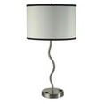 thumbnail image 1 of Benzara BM240916 Table Lamp with Curved Tubular Body & Round Base, Silver, 1 of 5