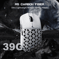 thumbnail image 4 of ATTACK SHARK R5 Ultra Carbon Fiber 8000Hz Wireless Gaming Mouse, 39g SUPERLIGHT, 42000DPI, PAW3950MAX Sensor, Nordic 52840 Chip, Bluetooth/2.4G/USB-C Wired Mice for PC/Mac, White, 4 of 9