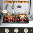 thumbnail image 3 of Pirecart Kids Play Kitchen Pretend Toddler Cooking Playset Toys with Realistic Light, Sound and Cookware, Wooden Kids Kitchen Playset for Age 3+, Black, 3 of 9
