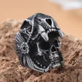 thumbnail image 2 of Gothic 14K White Gold Skull Ring For Men Punk Hip Hop Lndia Jaguar Warrior Skull Men Ring Biker Fashion Jewelry Gift, 2 of 9