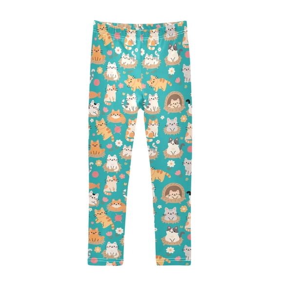 joogoo Girls' Leggings Cute Cats Cartoon Yoga Pants 6T