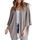 thumbnail image 1 of Guardurnaity Suéter abierto frontal para mujer, cárdigan de punto suelto de poliéster, manga 3/4, ropa informal de primavera y otoño, Púrpura, M Prendas para la parte del cuerpo Gris SG Guardurnaity AP003557-19, 1 of 6