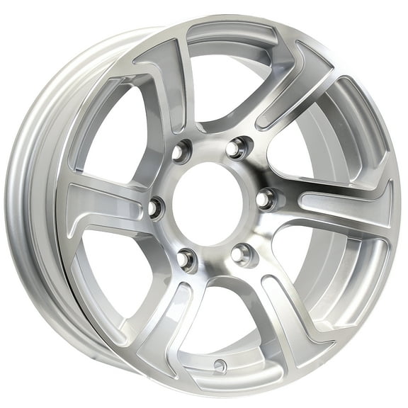 eCustomrim Aluminum Trailer Wheel 15X6 15" 6 Lug 5.5 Center Summit Silver Rim
