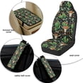thumbnail image 6 of Xoenoiee Aztec Deer Skull Cactus Cow Pattern Car Seat Covers Full Set of 5 Front Seats Protectors Covers with Seat Belt Cover Center Console Cover, PU Leather Car Decor Interior Accessories, 6 of 7