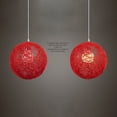 thumbnail image 3 of Red Bamboo, Rattan And Ball Chandelier Individual Creativity Spherical Nest Lampshade, 3 of 8