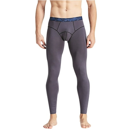

Dadaria Thermal Underwear for Men Men Long Trousers Skinny Thin Warm Pants Fashion Solid Color Mid Waist Leggings Gray XXL Men