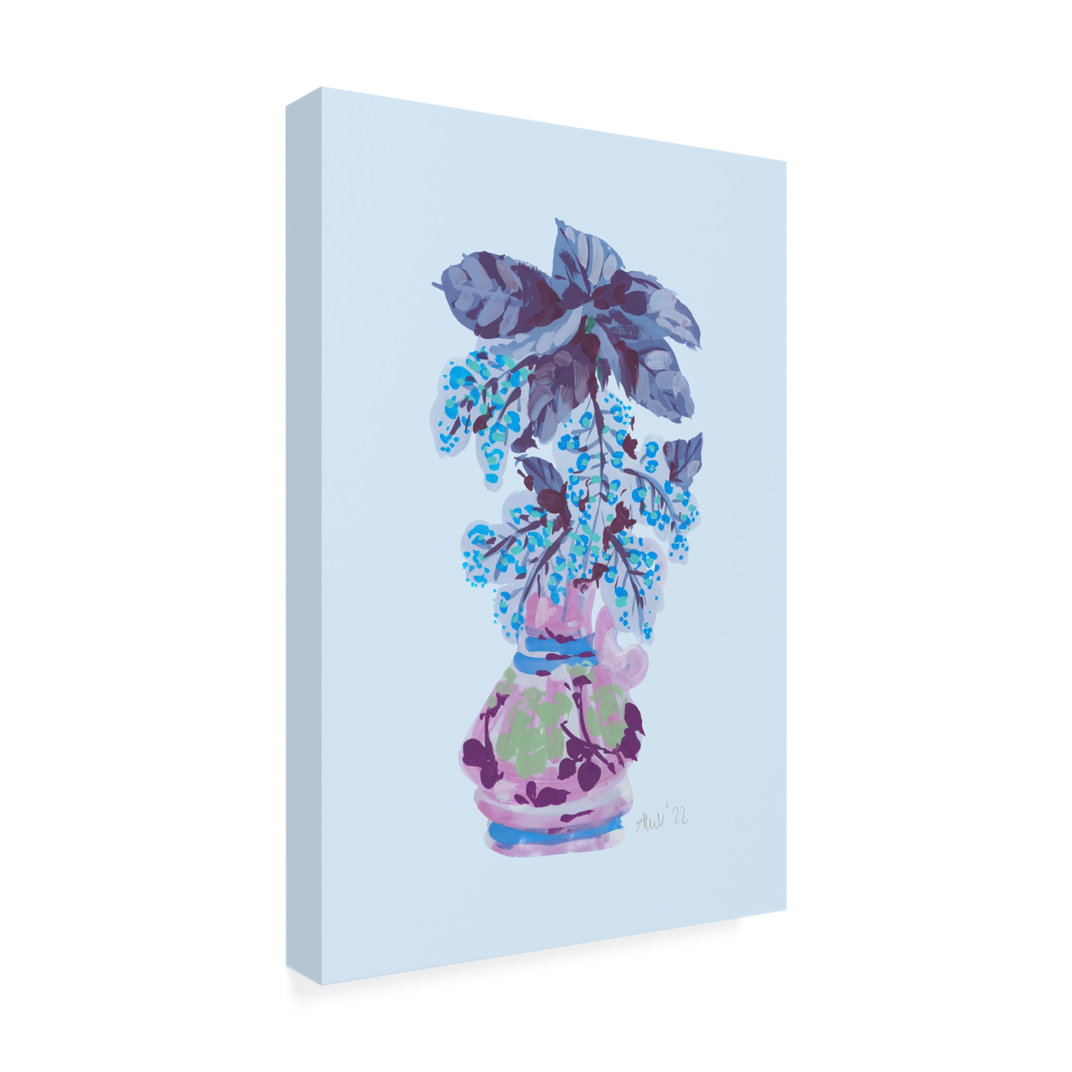 Trademark Fine Art Ania Zwara Blooming Vase In Blue Canvas Wall Art