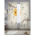 thumbnail image 2 of Bees Branches Sheer Curtains 84 Inch Length 2 Panels Set, Farmhouse Spring Botanical Elegant Voile Window Treatment Rod Pocket Curtains Sheers Drapes for Bedroom/Living Room/Kitchen 52"x84"x2, 2 of 7