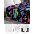 thumbnail image 5 of King Size Flat Sheet Only, Purple Green Mushroom Soft Brushed Microfiber Bed Sheets, Abstract Art Botanical Gradient Hotel Quality Breathable Bedding Top Sheet, Easy Care, 90"x102", 5 of 9