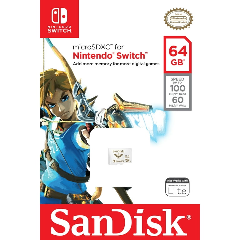 Reklame tillykke Drik vand SanDisk 64GB microSDXC UHS-I Memory Card Licensed for Nintendo Switch,  White - 100MB/s, Micro SD Card - SDSQXBO-064G-AWCZA - Walmart.com