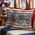 thumbnail image 3 of 2 Pack Outdoor Waterproof Throw Pillow Covers,Independence Day Sunflower Leopard USA Flag Decorative Patio Pillowcases for Chair Couch Sofa 18x18in, 3 of 9