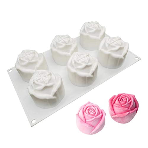 3D Rose Silicone Mold Soap Handmade Loaf Flowers Baking Cake Rectangle DIY Tools 