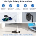 thumbnail image 5 of ZHANGONG Desk Power Grommet with 20W USB-C Fast Charging, 3.15" Recessed Power outlet for Desk, 2 AC Outlet & 2 USB Ports, 6.5FT Cord, 5 of 9