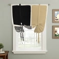 thumbnail image 2 of Beige Balloon Curtains 63 Inch Length for Living Room/Bedroom, Modern Abstract Art Farmhouse Striped Rod Pocket Privacy Door Curtains Decorative Tie Up Shade for Window 52"x63", 2 of 8