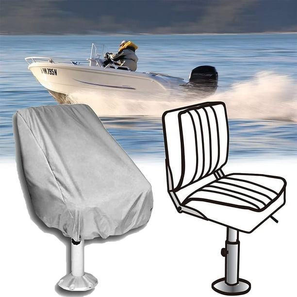 Boat Seat Cover 1 Pack Outdoor Waterproof Pedestal Pontoon Captain Boat  Bench Chair Seat Cover 600 Denier Canvas Weather Protection Fishing Chair  Protective Cover 