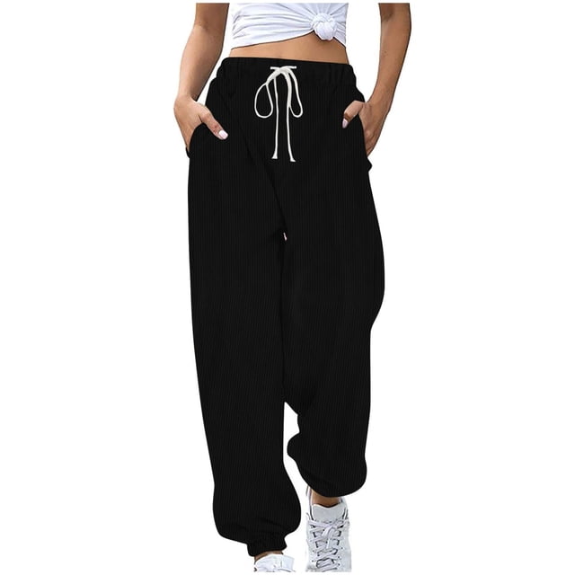 Amzcrzy Womens Sweatpants 2025 Spring Fall Fashion Elastic Waist Drawstring Sports Pants Loose Plus Size Breathable Versatile Sweatpants with Pockets