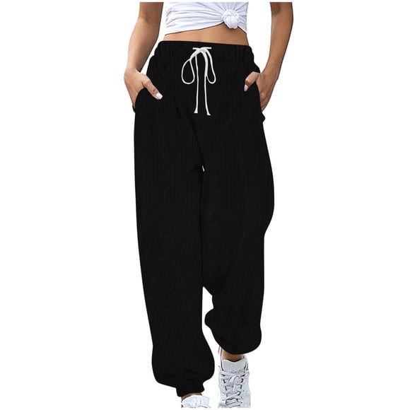 Corduroy Sweatpants Women High Waisted Baggy Sweat Pants Workout Joggers Fall Fashion Pants Baggy Lounge Bottoms
