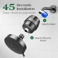 thumbnail image 7 of Filtered Shower Head   for Healthier Skin & Hair | 3 Mode High Pressure Shower Heads with 20-Stage Filtration | Removes 99.947% Chlorine & Heavy Metals | Shower Head with Filters - Chrome, 7 of 7