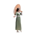 thumbnail image 1 of Figura de niña de las costumbres antiguas, de resina, independiente y pintada a mano, a escala 1/64, para proyectos de bricolaje. Verde, 1 of 9