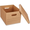 thumbnail image 3 of Moving Boxes with Handles and Lids, 15x10x12 in, Brown, 20 Pack, 3 of 7