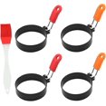 thumbnail image 5 of Anneau d'Oeuf Anti-Adhésive Moule d'Oeuf Frit Anneaux de Cuisson d'Oeuf Anneaux de Crêpe Réutilisables Pancake Shaper Anneau Rond Moule Shaper avec Brosse à Huile pour le Petit Déjeuner Sandwich, 5 of 5