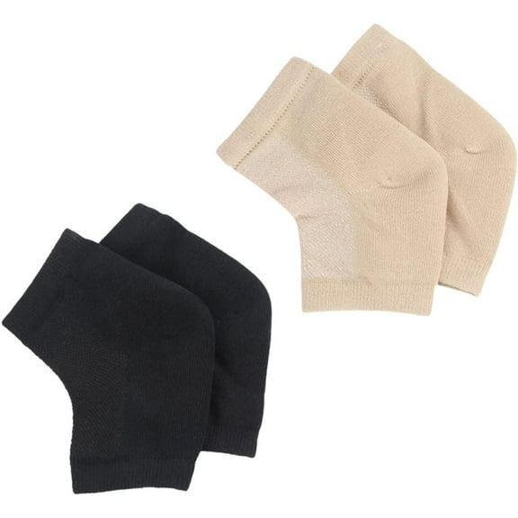 2 Pairs Gel Heel Socks Moisturizer Socks Breathable Socks Footies Socks for Men Vented Moisturizing Socks Compression Padded Sleeve Aloe Socks Toeless Moisturizing Socks Gel Socks