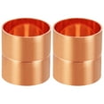 thumbnail image 1 of Unique Bargains 1-1/4 Inch ID Copper Coupling Fittings, 2 Pcs Rolled Tube Stop Straight Pipe Fitting Welding Joint for HVAC, 1 of 5