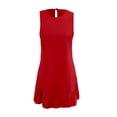 thumbnail image 5 of Women's Summer Casual Dress Round Neck Sleeveless Ruffle Tank A Line Beach Wear Comfortable Flowy Outfit Womens Casual Trendy Midi Dresses, 5 of 7