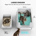 thumbnail image 7 of Enclosed Cat Litter Boxes with Lid, Stainless Steel Extra Large Litter Box for Big Cats and Multi-cat, High Sided, Anti-Urine Leakage, Non-Stick, Silver Gray, 7 of 7