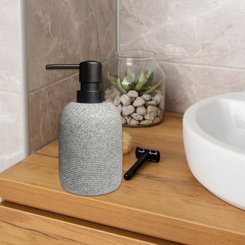 Soap Dispensers Luxurious Hand Dish Lotion Shampoo Soap Dispenser Jar, Sandstone Textured Resin Soap Pump Bottles for Kitchen Bathroom Countertop
