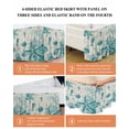 thumbnail image 6 of Turquoise Starfish Wrap Around Bed Skirts for King Bed 16" Drop,Bed Skirt with Adjustable Elastic Belt Dust Ruffle Bed Valance for Bedroom Hotel Ocean Nautical Seahorse Coral Shell Bed Frame Cover, 6 of 7
