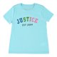 thumbnail image 1 of Playera Para Niña Justice Manga Corta Aqua Talla 10, 1 of 3