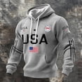 thumbnail image 4 of Iaqnaocc Mens Sweatshirt 250 Anniversary Usa Waffle Shirts for Men 250 Anniversary Usa Shirt American Flag Patriotic American Flag Pullover Gray XL, 4 of 4