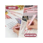 Four Candies Retractable Pink Pen Set, 11Pcs Black Ink Gel Pens(0.5mm), 1Pcs Pink Highlighter, 0.5mm Fine Point for Journaling, Writing and Note-Taking