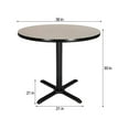 thumbnail image 3 of Hampden Furnishings Bennet Collection Steel Frame 36" Round Top, X Base, 30" Height Cafe Table, Black Frame/Grey Nebula Top, 3 of 5