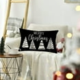 thumbnail image 3 of Merry Christmas Tree Throw Lumbar Pillow Covers 12x20 Inch Black White Farmhouse Christmas Snow Pillow Cases Winter Holiday Outdoor Home Decor Cushion Cover for Couch, Cotton Linen, 3 of 6