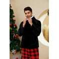 thumbnail image 2 of Vulcanodon Mens Button Down Pajama Sets, Ultra Soft Lightweight Sleepwear Long Sleeve Pjs Sets,(Black+Buffalo Plaid-Red,S), 2 of 5