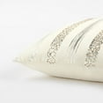 thumbnail image 5 of Silver and Gold Glam Stripe Beaded Throw Pillow, 5 of 7
