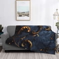 thumbnail image 2 of Naloa Elegant Gold Scrollwork Flannel Fleece Throw Blanket for Bed Couch, Thick Blanket - All Seasons Suitable for Women, Men and Kids-40"x30", 2 of 6