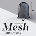 thumbnail image 2 of Bolsa de malla para la colada - Grande 24" x 36" - Duradera, lavable a máquina con cierre de cordón seguro - Perfecta para dormitorios universitarios, lavanderías, apartamentos (negro), 2 of 5