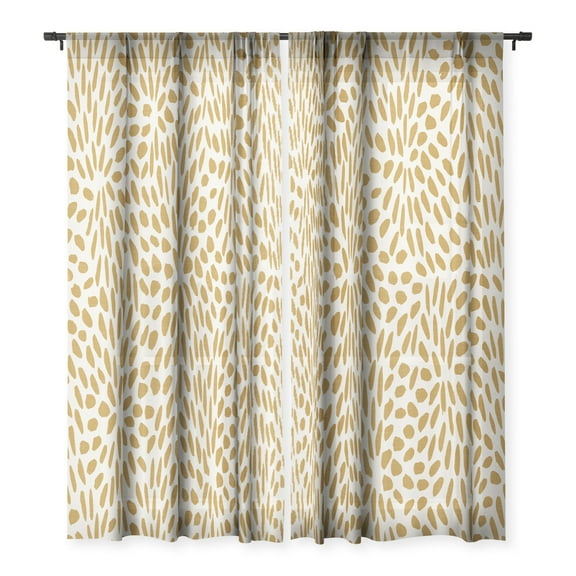 Society6 Evamatise Golden Organic Seeds 50" x 84" Curtain Panel