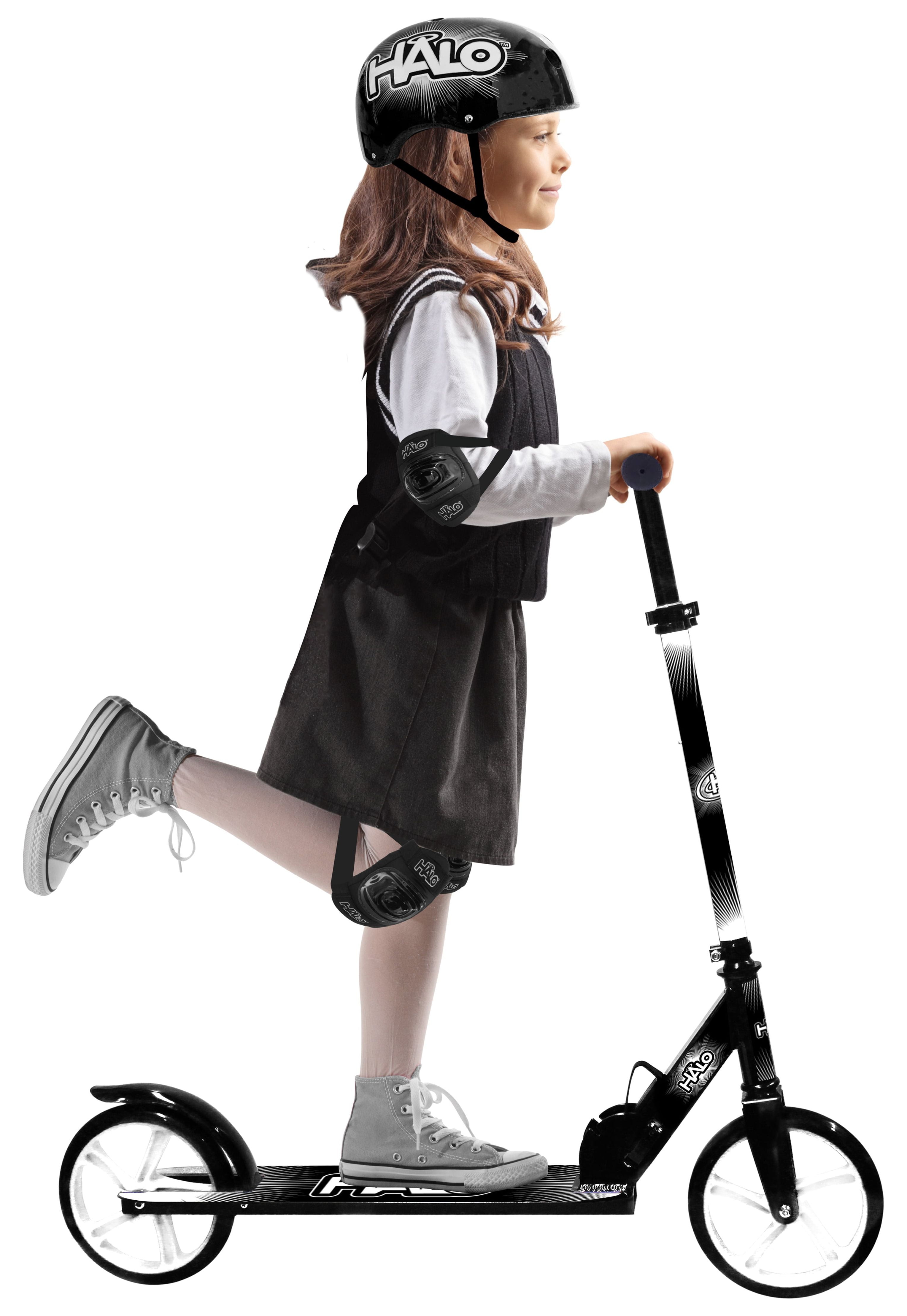 HALO Rise Above Supreme Big Wheel Scooter - Black and White - Designed for Unisex Riders up to 220 lbs