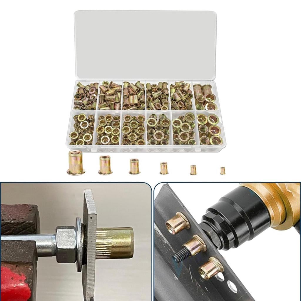 Carbon Steel Flat Head Rivet Nut Galvanized & Serrated Nut Flat Head Serrated Rivet Nut with Storage for Stable Fixing