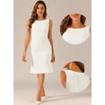 thumbnail image 2 of DARING DIVA Women's Summer Sleeveless Elegant Plaid Bodycon Dresses L White, 2 of 6